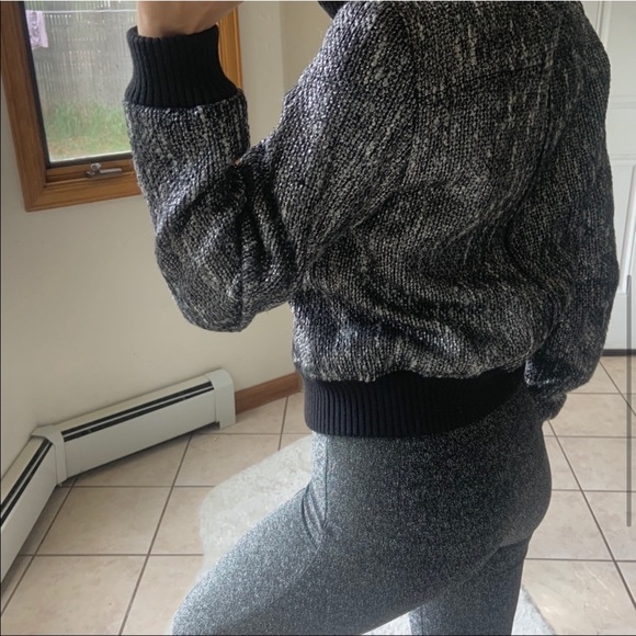 DKNY Metallic Herringbone bomber jacket - Picture 4 of 7